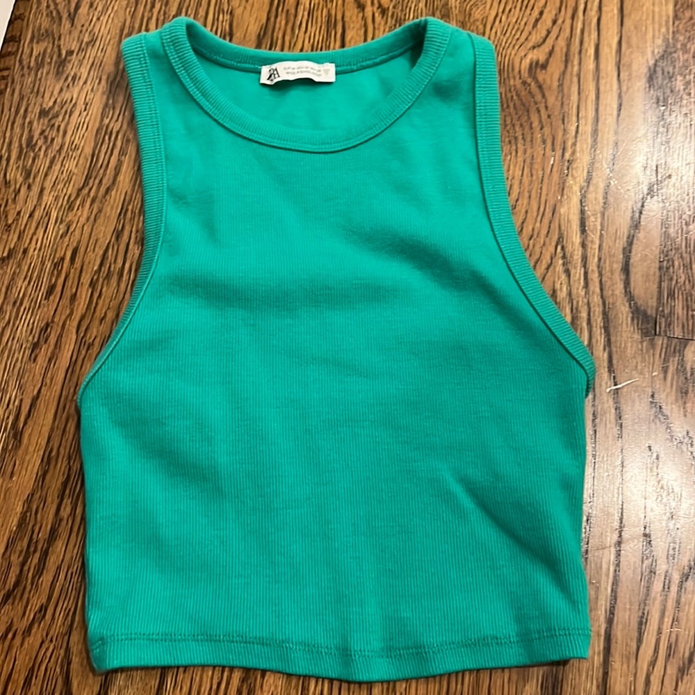 Green, Zara tank top; size medium